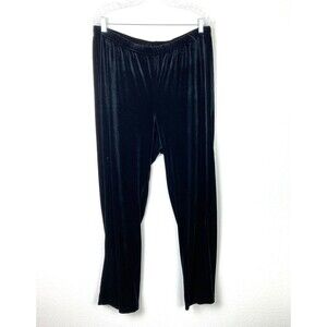 Soft by Avenue Women's Black Velvet Pants Size 18/20 Pull On Stretch